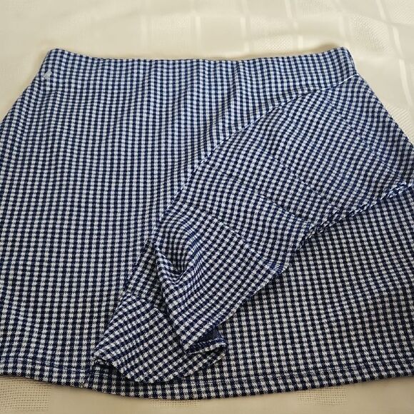 Topshop Blue and White Asymmetrical Mini Skirt - Picture 13 of 16